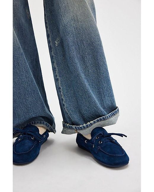 Jeffrey Campbell Blue Yachting Day Suede Boat Shoes