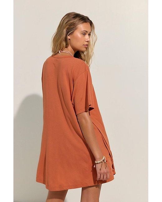 free-est Orange Shorebound Cotton-Jersey Mini Dress By