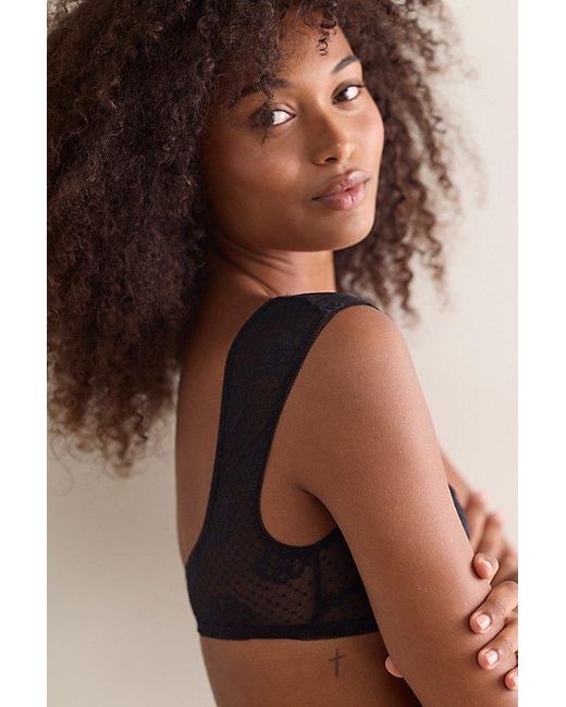 Intimately By Free People Black Dahlia Cap Sleeve Bralette By