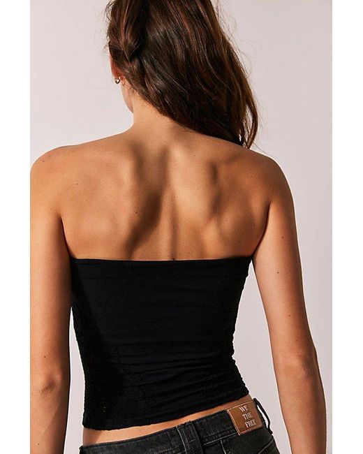 Free People Black Talk About It Tube Top