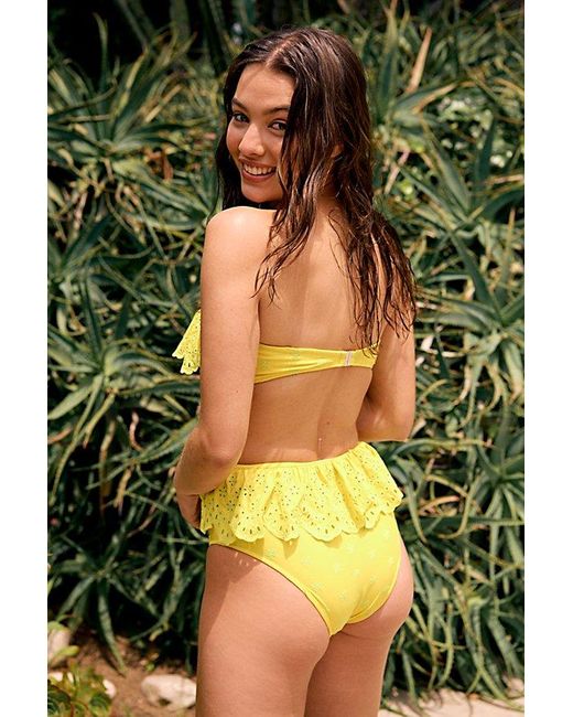 It's Now Cool Yellow The Waisted Frill Bikini Bottoms