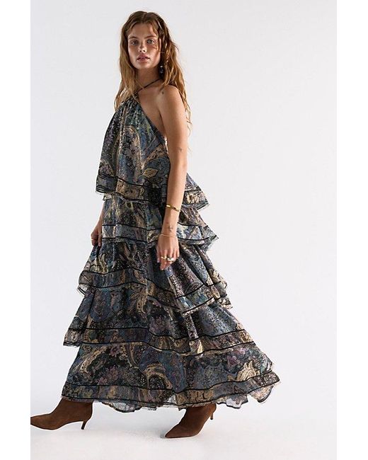 Free People Multicolor Trapeze Cotton Silk Maxi Skirt Set