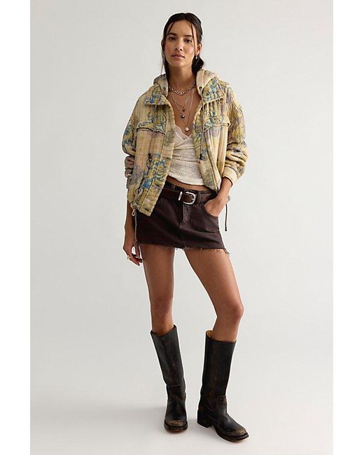 Free People Green We The Free Flora Quilted Bomber Jacket