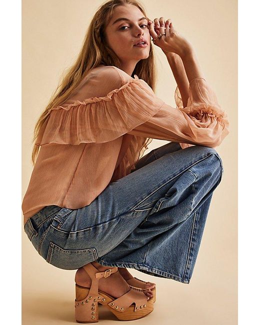 Free People Brown Cecily Clogs