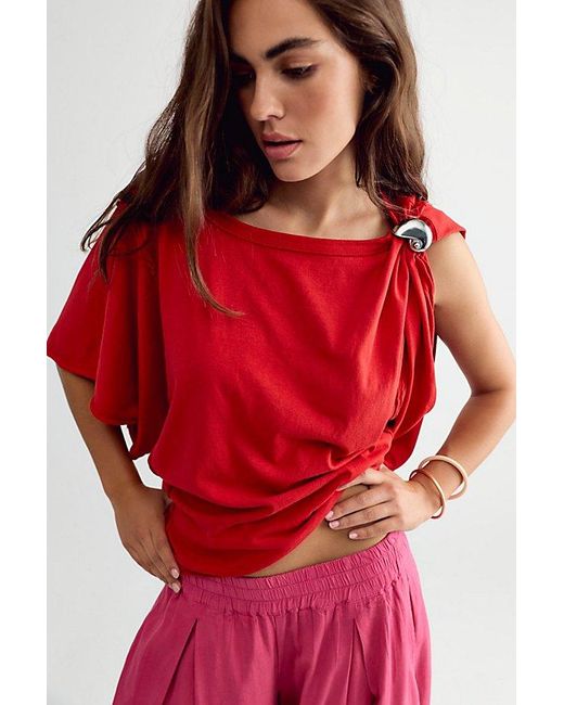 Free People Red Next Level Tee