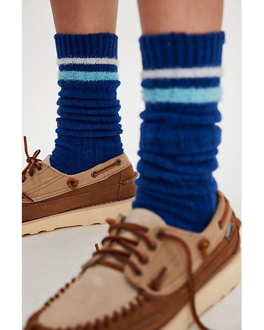 Free People Blue Varsity Stripe Tall Socks