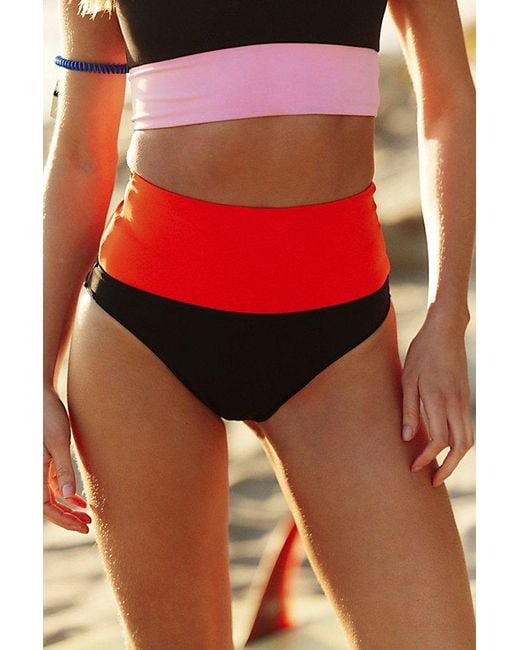 It's Now Cool Red The Contour High-Waisted Surf Bottoms By