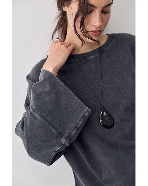 Free People Blue Atlas Dolman Long Sleeve Top