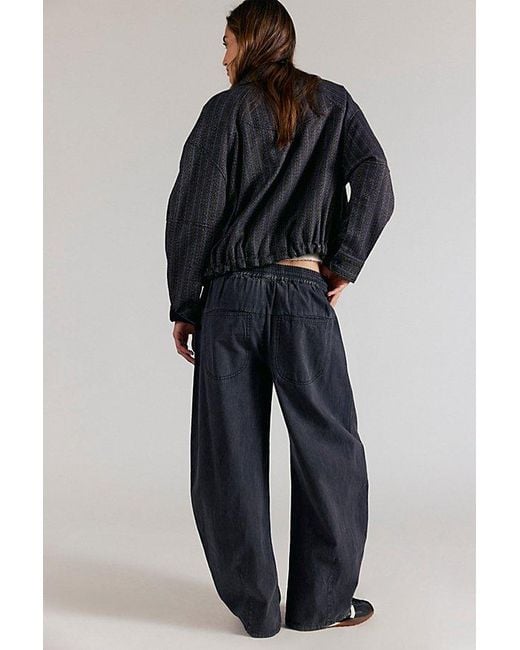 Free People Blue Lex Pull-On Barrel Pants