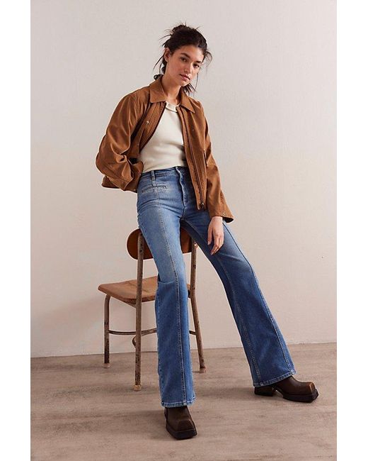 Free People Blue Firecracker Flare Jeans