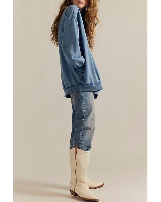 Free People Blue Alex Turtleneck Pullover