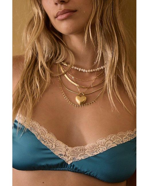 Free People Purple Lucy Plated Pendant Necklace