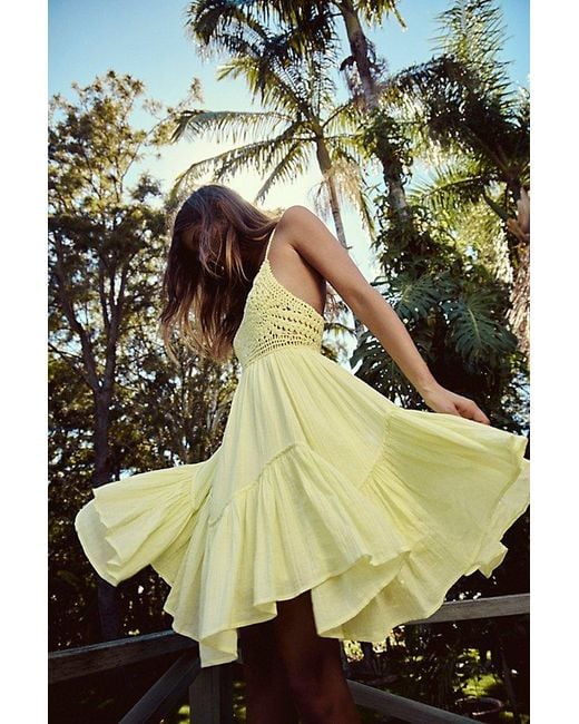 free-est Green Sandoll Cotton Mini Dress By