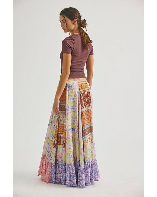 Free People Pink Santa Eulalia Printed Maxi Skirt
