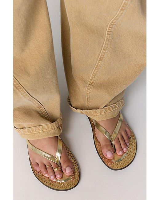 Jeffrey Campbell Natural Heartthrob Studded Thong Sandals By