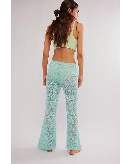 Intimately By Free People Green All Day Lace Flare Trousers