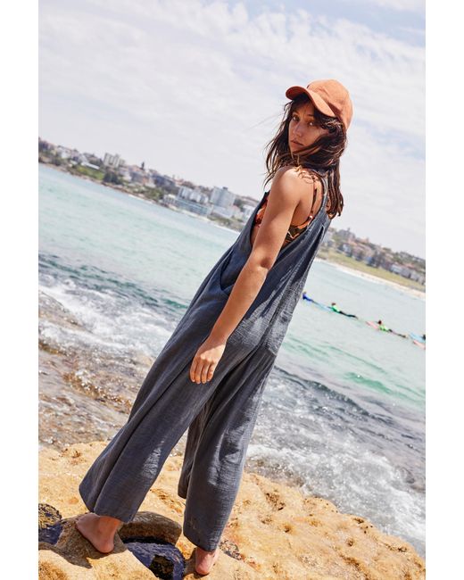 Free People Gray Sundrenched Dungarees By Endless Summer