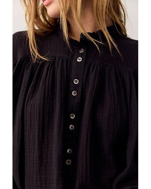 Free People Black Sundown Blouse