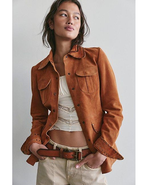 Free People Brown Carmen Suede Jacket