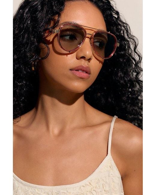 Free People Black Wesley Oversized Aviator Sunglasses
