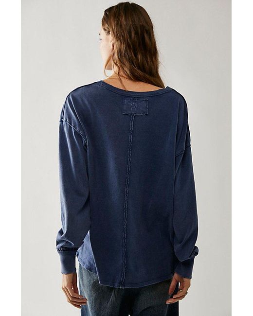 Free People Blue Fade Into You Tee