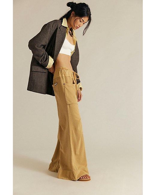 Free People Natural Sky Riser Knit Wide-Leg Pants