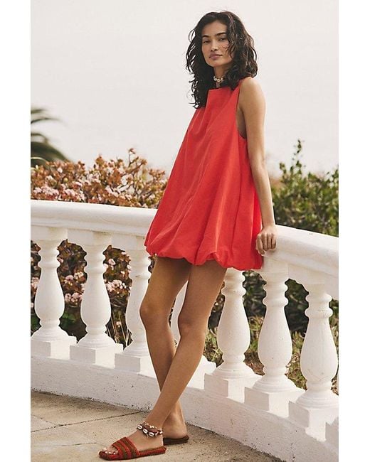 Free People Red Struttin' Bubble Mini Dress