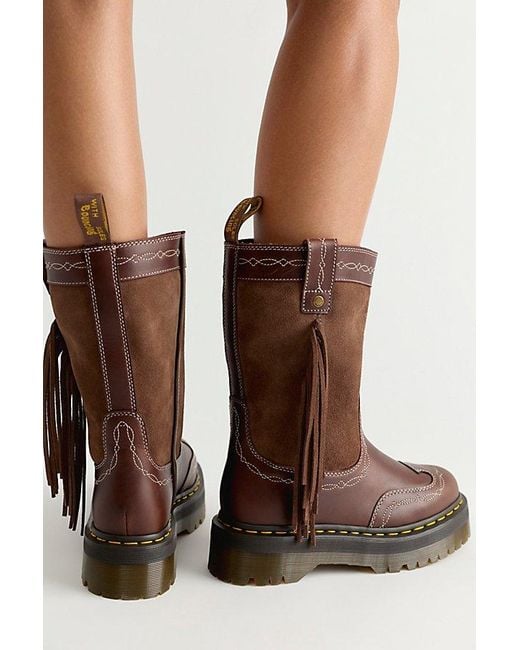 Dr. Martens Black Fusion Fringe Mid Boots