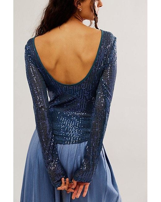 knee length long sleeve sequin dress La Femme 30043 Prom Dress - Navy