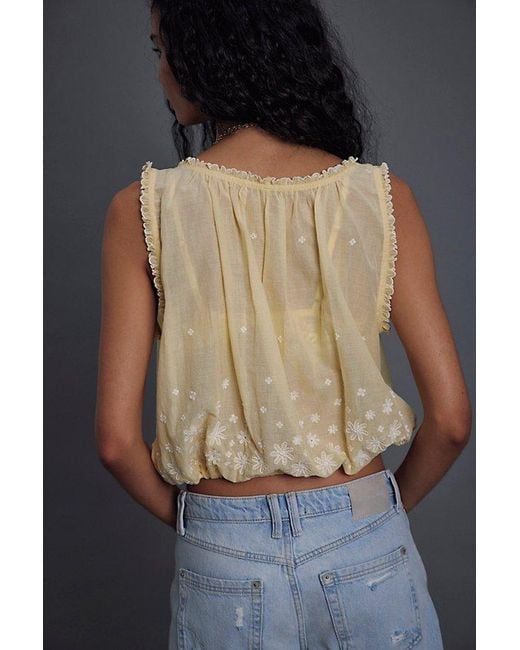 Free People Brown Cherry Scallop Top
