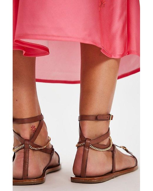 Vicenza Pink Athena Anklet Wrap Sandals By