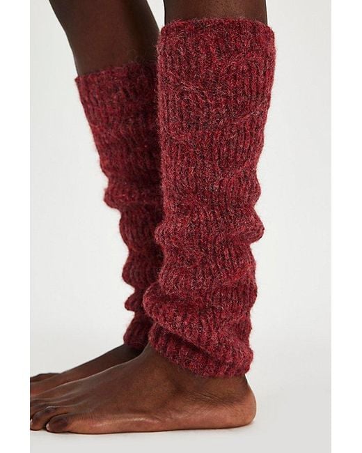 Free People Red Snow Bunny Legwarmers