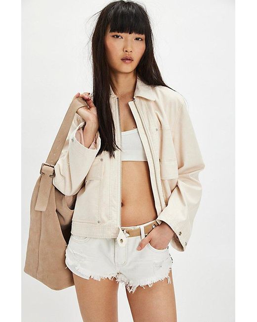 One Teaspoon Natural Dukes Low-Waist Denim Shorts