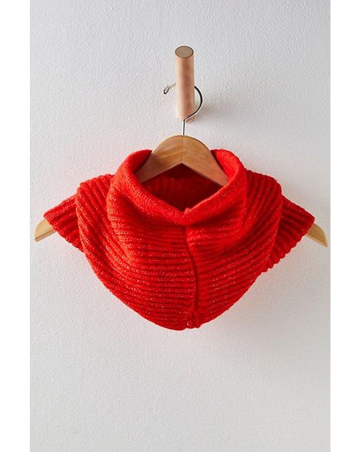 Free People Red Over My Head Ribbed Balaclava