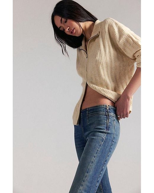 Free People Blue Alamo Low-Rise Flare Jeans