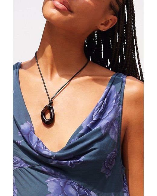 Free People Blue Summertime Cord Choker At In Black