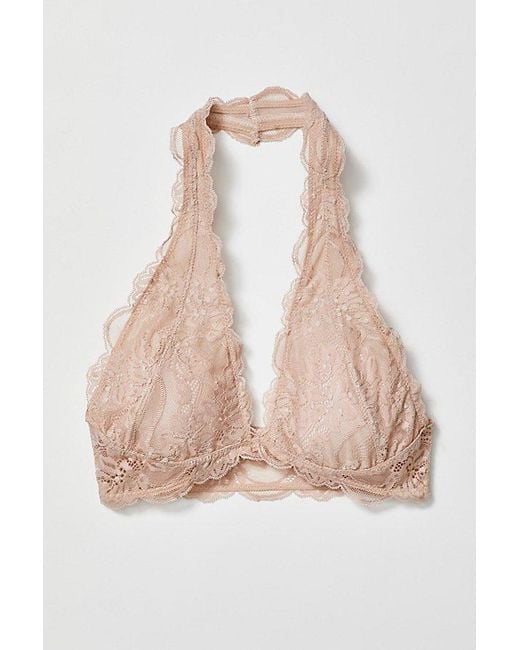 Intimately By Free People Brown Last Dance Lace Halter Bralette By