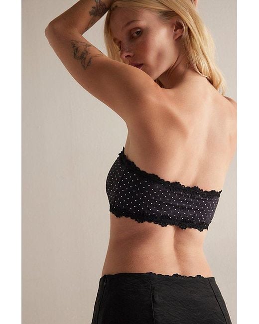 Intimately By Free People Black Charlie Lace Microfiber Bandeau By