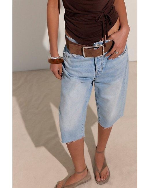 Free People Natural Suede Hex Hip Belt