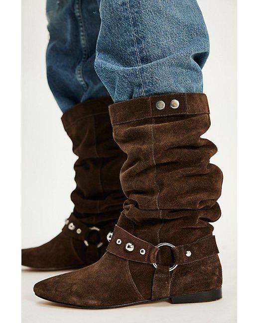 Free People Blue Half Moon Slouch Boots