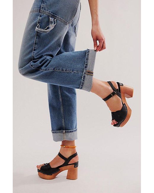 Free People Blue Orion Woven Clogs