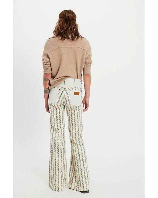 Wrangler White 70S Printed Flare Jeans