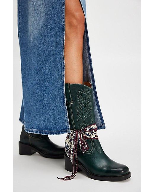 Frye Blue For Fp Kate Deco Stitch Boots