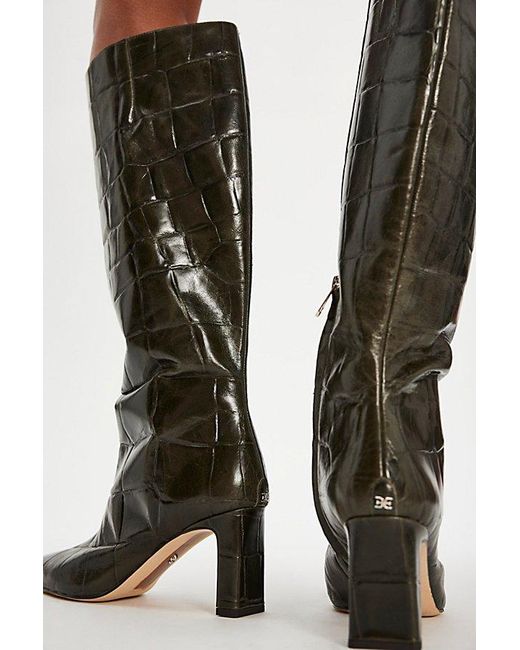 Sam Edelman Blue Sylvia Croc Tall Boots