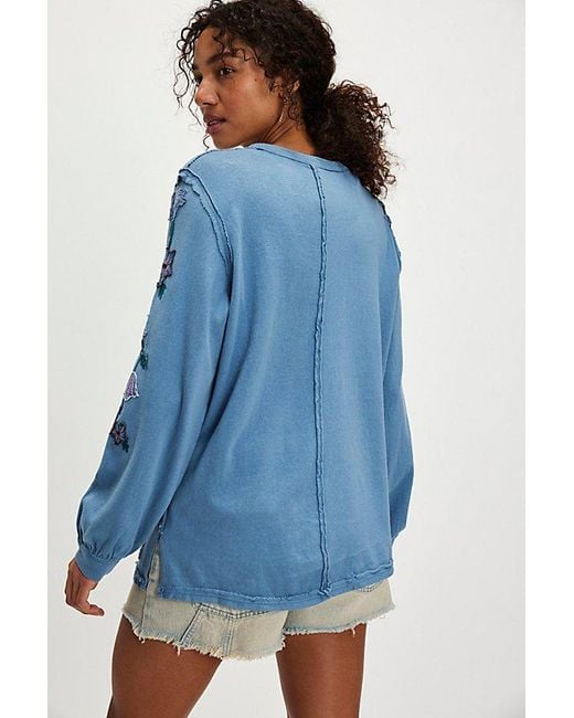 Free People Blue Vines Long Sleeve