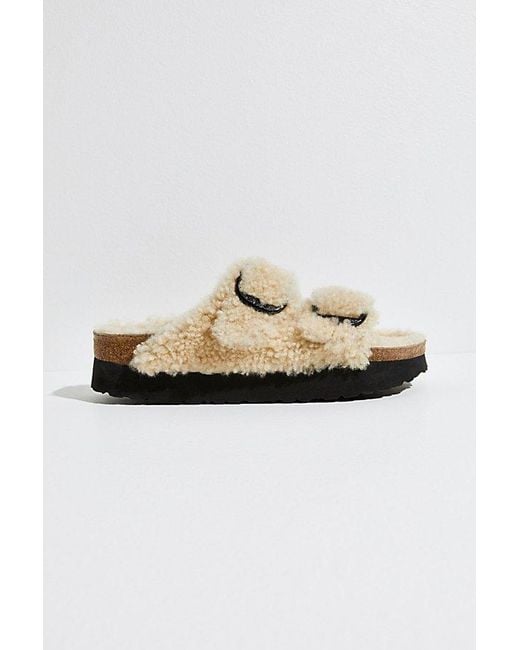 Birkenstock Natural Arizona Teddy Shearling Sandals