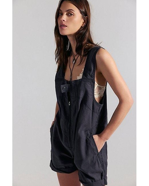 Free People Black Jude Shortalls