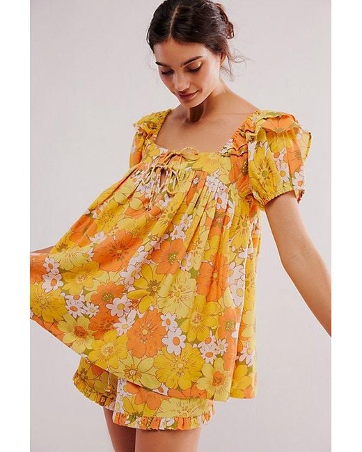 Free People Yellow Maggy Mae Set