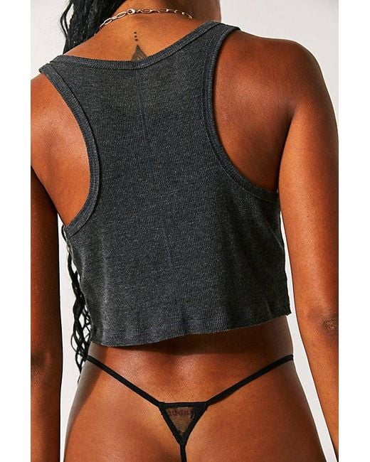 Intimately By Free People Black Call Me Pretty G-string Undies