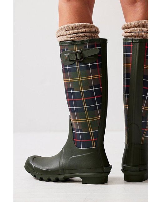 Barbour White Tartan Bede Boots